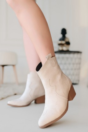 Akver Bej Nubuk Topuklu Bot Akver Bej Nubuk Topuklu Bot