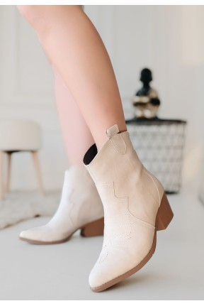 Akver Bej Nubuk Topuklu Bot Akver Bej Nubuk Topuklu Bot