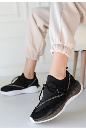 Liney Siyah Rugan Bağcıklı Spor Ayakkabı Liney Siyah Rugan Bağcıklı Spor Ayakkabı