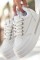 Lulu Beyaz Cilt Bağcıklı Spor Ayakkabı