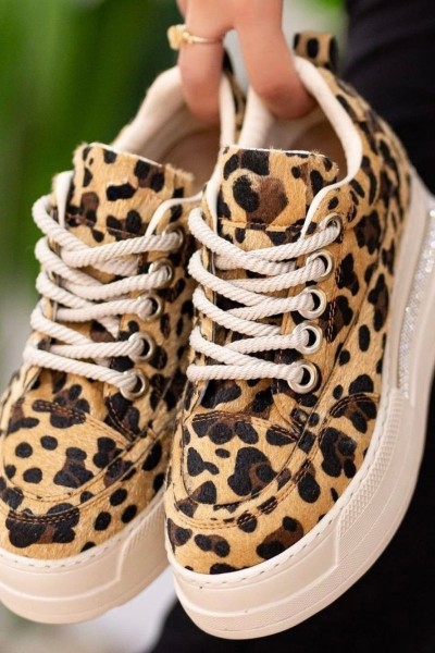 Lulu Leopar Süet Bağcıklı Spor Ayakkabı Lulu Leopar Süet Bağcıklı Spor Ayakkabı