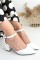 Mulen Beyaz Cilt Topuklu Ayakkabı