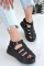 Toten Siyah Cilt Kemerli Sandalet Toten Siyah Cilt Kemerli Sandalet