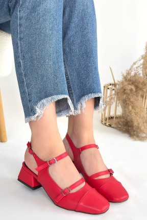 Doran Kırmızı Cilt Topuklu Ayakkabı Doran Kırmızı Cilt Topuklu Ayakkabı