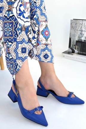 Rewat Mavi Cilt Topuklu Ayakkabı Rewat Mavi Cilt Topuklu Ayakkabı