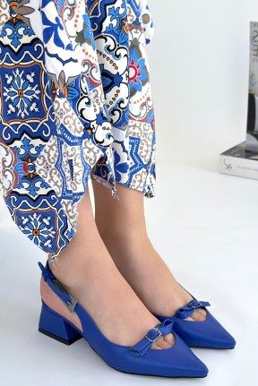 Rewat Mavi Cilt Topuklu Ayakkabı Rewat Mavi Cilt Topuklu Ayakkabı