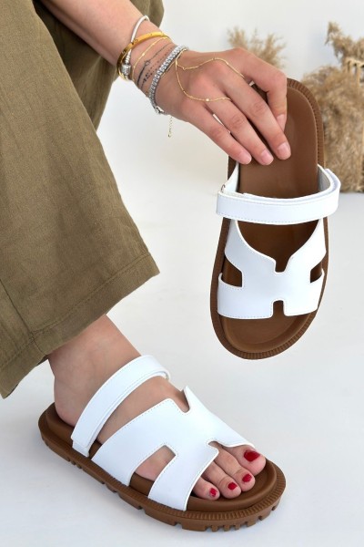 Kooni Beyaz Cilt Terlik Kooni Beyaz Cilt Terlik