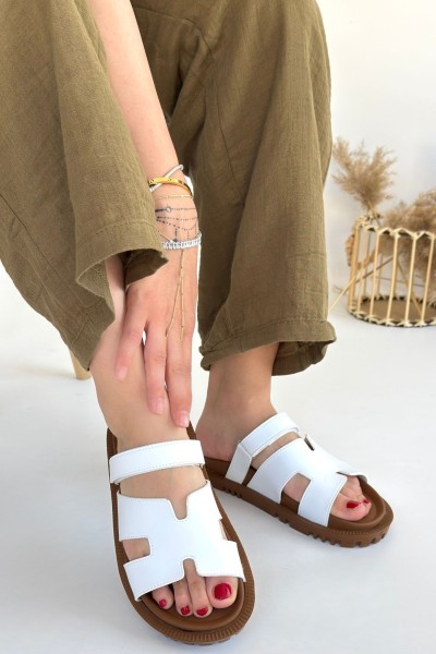 Kooni Beyaz Cilt Terlik Kooni Beyaz Cilt Terlik