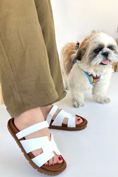 Kooni Beyaz Cilt Terlik Kooni Beyaz Cilt Terlik