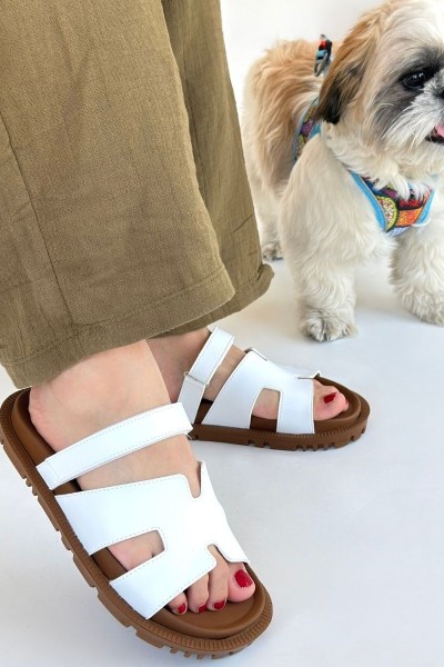 Kooni Beyaz Cilt Terlik Kooni Beyaz Cilt Terlik