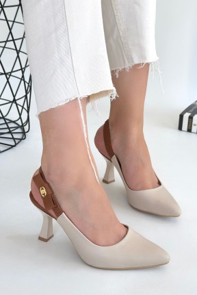 Toran Bej Cilt Topuklu Ayakkabı Toran Bej Cilt Topuklu Ayakkabı