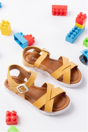 Alvin Sarı Cilt Kemerli Sandalet Alvin Sarı Cilt Kemerli Sandalet