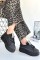 Leope Siyah Cilt Bağcıklı Spor Ayakkabı Leope Siyah Cilt Bağcıklı Spor Ayakkabı