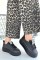 Leope Siyah Cilt Bağcıklı Spor Ayakkabı Leope Siyah Cilt Bağcıklı Spor Ayakkabı