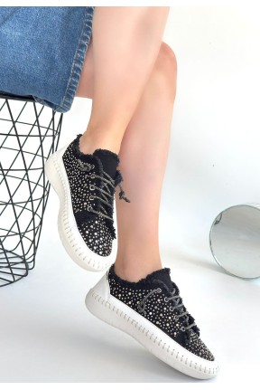 Guji Siyah Kot Bağcıklı Spor Ayakkabı Guji Siyah Kot Bağcıklı Spor Ayakkabı