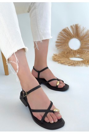 Nordi Kahverengi Cilt Kemerli Sandalet