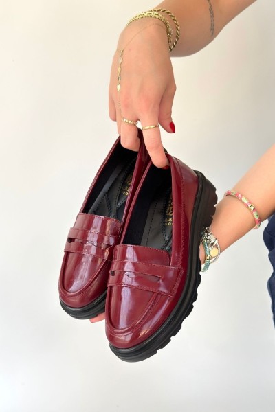 Narli Bordo Rugan Oxford Ayakkabı Narli Bordo Rugan Oxford Ayakkabı