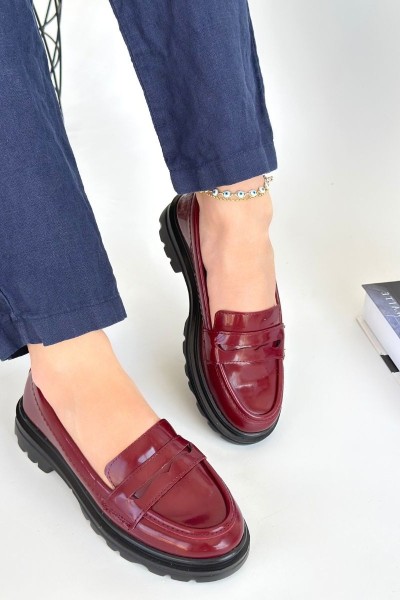 Narli Bordo Rugan Oxford Ayakkabı Narli Bordo Rugan Oxford Ayakkabı