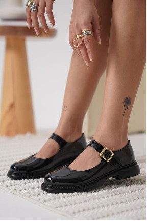 Yokox Siyah Rugan Oxford Ayakkabı Yokox Siyah Rugan Oxford Ayakkabı