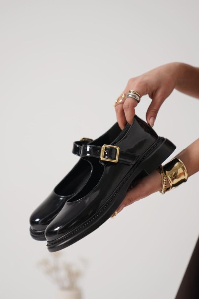 Yokox Siyah Rugan Oxford Ayakkabı Yokox Siyah Rugan Oxford Ayakkabı