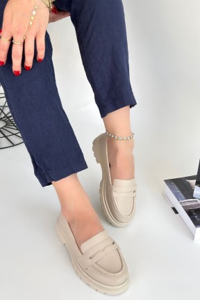 Narli Bej Cilt Oxford Ayakkabı Narli Bej Cilt Oxford Ayakkabı
