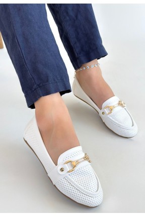 Rain Beyaz Cilt Babet Ayakkabı Rain Beyaz Cilt Babet Ayakkabı