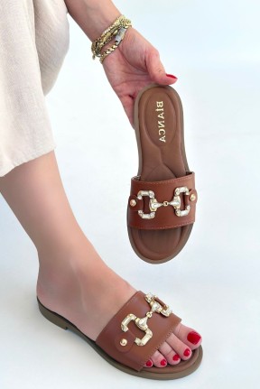 Toha Taba Cilt Tokalı Terlik Toha Taba Cilt Tokalı Terlik