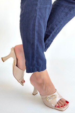 Sief Bej Rugan Topuklu Terlik Sief Bej Rugan Topuklu Terlik