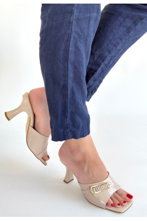 Sief Bej Rugan Topuklu Terlik Sief Bej Rugan Topuklu Terlik