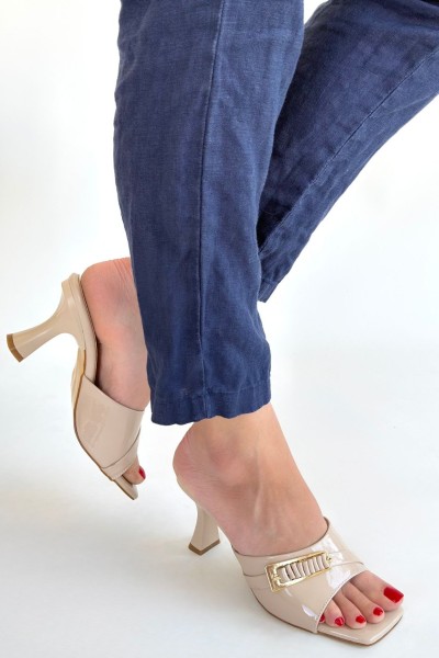 Sief Bej Rugan Topuklu Terlik Sief Bej Rugan Topuklu Terlik