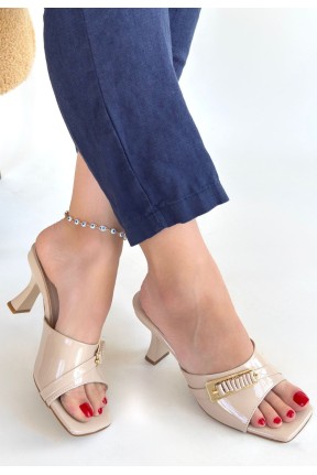 Sief Bej Rugan Topuklu Terlik Sief Bej Rugan Topuklu Terlik