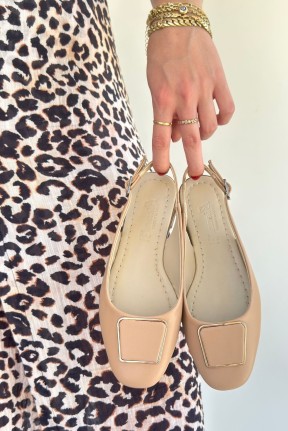 Canka Nude Cilt Babet Ayakkabı Canka Nude Cilt Babet Ayakkabı