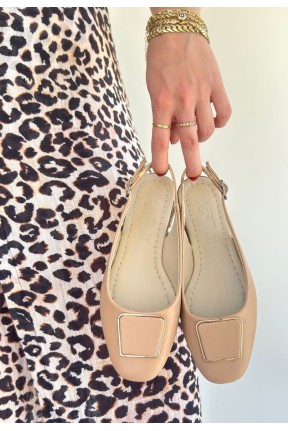 Canka Nude Cilt Babet Ayakkabı Canka Nude Cilt Babet Ayakkabı