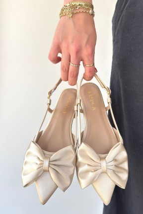 Cenya Bej Saten Babet Ayakkabı Cenya Bej Saten Babet Ayakkabı