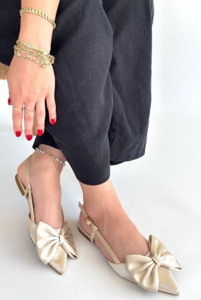 Cenya Bej Saten Babet Ayakkabı Cenya Bej Saten Babet Ayakkabı