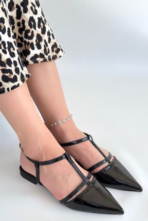 Canca Siyah Rugan Babet Ayakkabı Canca Siyah Rugan Babet Ayakkabı