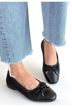 Etya Siyah Cilt Babet Ayakkabı Etya Siyah Cilt Babet Ayakkabı
