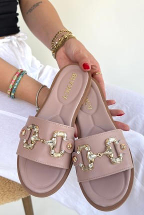 Toha Pudra Cilt Tokalı Terlik Toha Pudra Cilt Tokalı Terlik