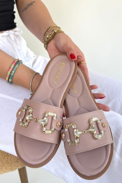 Toha Pudra Cilt Tokalı Terlik Toha Pudra Cilt Tokalı Terlik