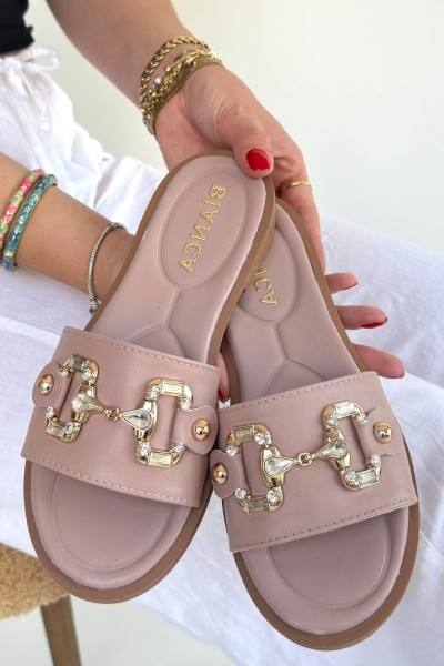 Toha Pudra Cilt Tokalı Terlik Toha Pudra Cilt Tokalı Terlik