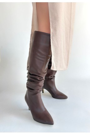 Zelya Kahverengi Cilt Topuklu Çizme Zelya Kahverengi Cilt Topuklu Çizme