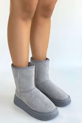 Sophia Gri Süet Bot Sophia Gri Süet Bot