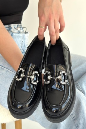 Ertin Siyah Rugan Oxford Ayakkabı Ertin Siyah Rugan Oxford Ayakkabı