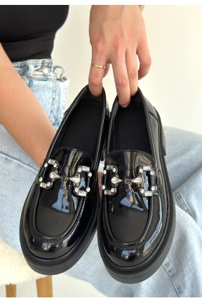 Ertin Siyah Rugan Oxford Ayakkabı