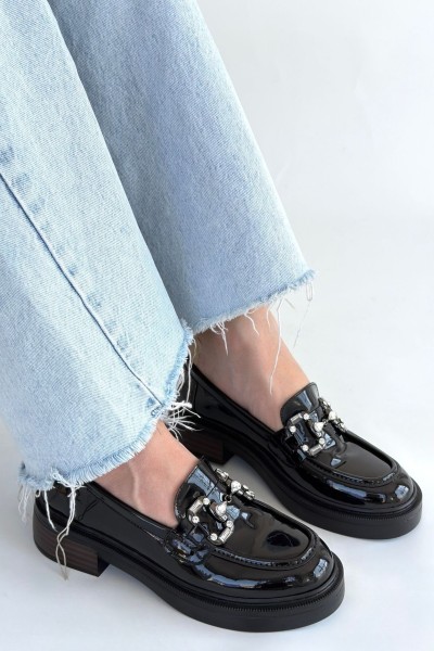 Ertin Siyah Rugan Oxford Ayakkabı Ertin Siyah Rugan Oxford Ayakkabı