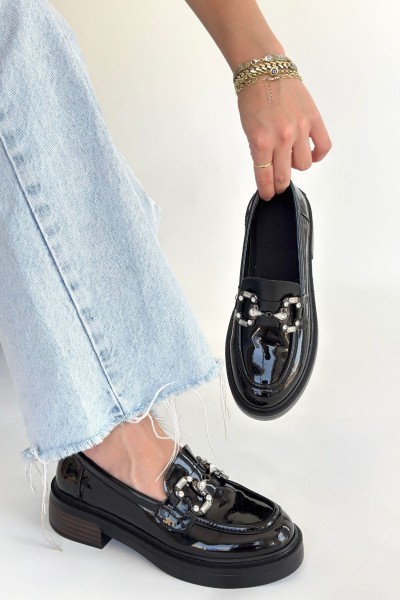 Ertin Siyah Rugan Oxford Ayakkabı Ertin Siyah Rugan Oxford Ayakkabı