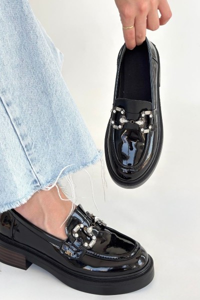 Ertin Siyah Rugan Oxford Ayakkabı Ertin Siyah Rugan Oxford Ayakkabı