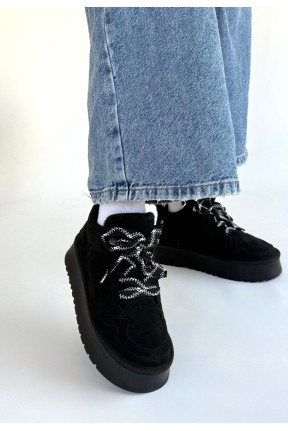 Muden Siyah Süet Bağcıklı Bot Muden Siyah Süet Bağcıklı Bot