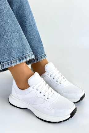 Slar Beyaz Cilt Bağcıklı Spor Ayakkabı Slar Beyaz Cilt Bağcıklı Spor Ayakkabı
