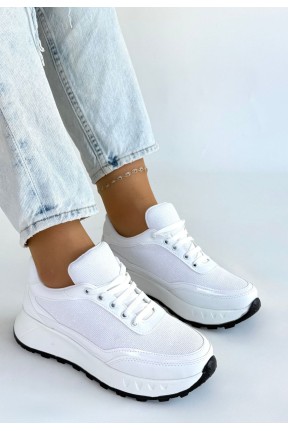 Edva Beyaz Cilt Bağcıklı Spor Ayakkabı Edva Beyaz Cilt Bağcıklı Spor Ayakkabı